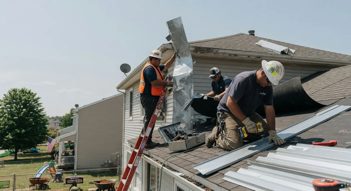 Storm Damage Metal Roof Repair in Holland, IA